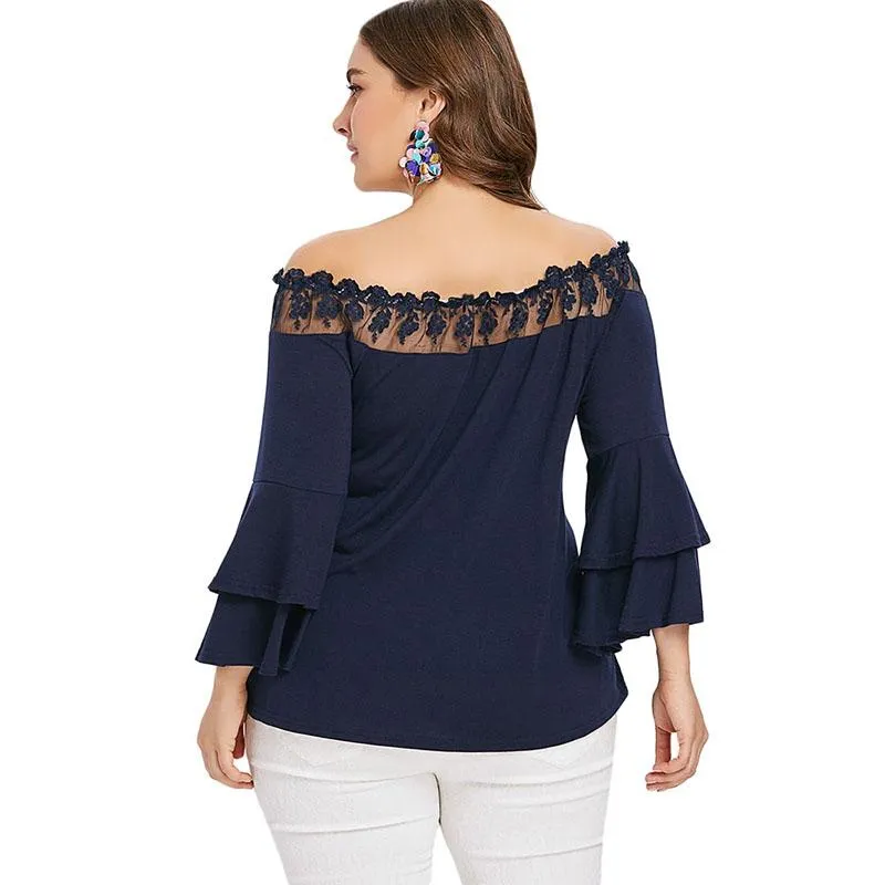 Bell Flare Sleeve Ruffle Blouse