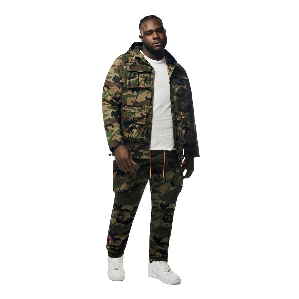 Big and Tall - Windbreaker Utility Jacket - Wood Camo