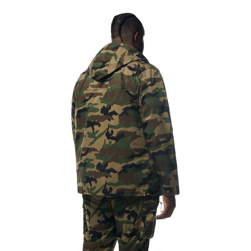 Big and Tall - Windbreaker Utility Jacket - Wood Camo