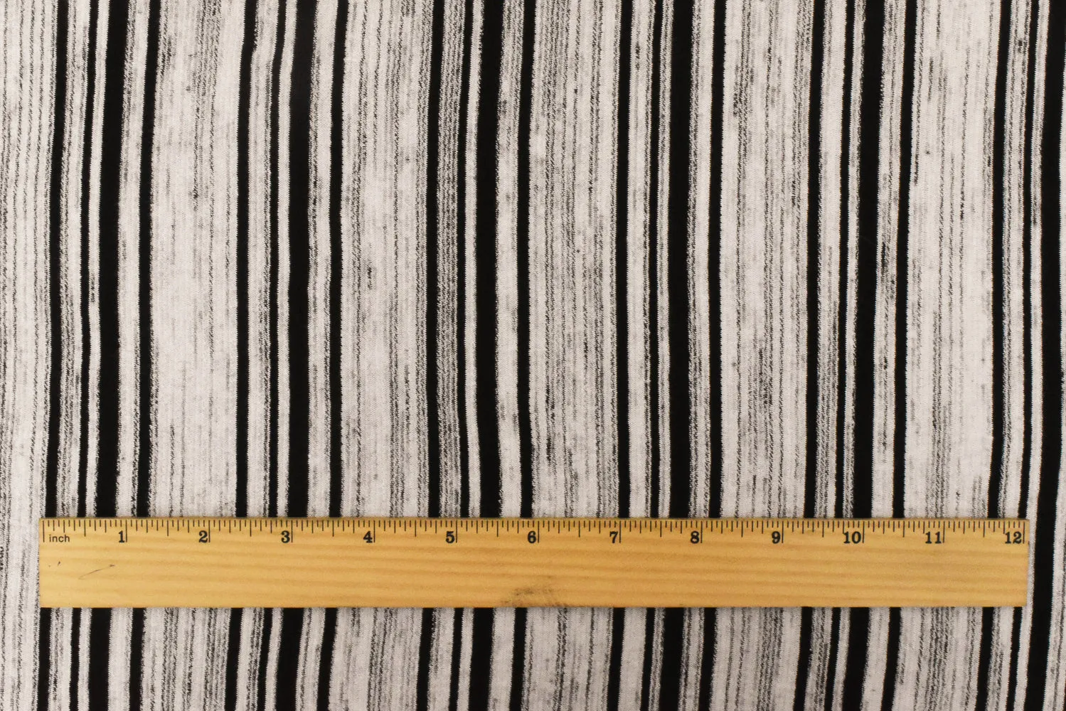 Black-Vintage Ivory Striped Stretch Rayon Jersey Knit Fabric