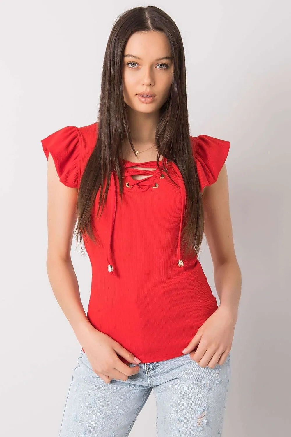 Blouse With Short Sleeves Italy Moda