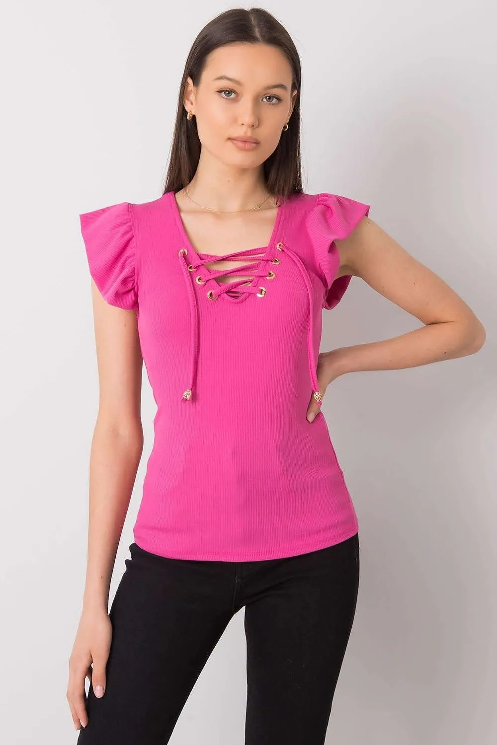 Blouse With Short Sleeves Italy Moda