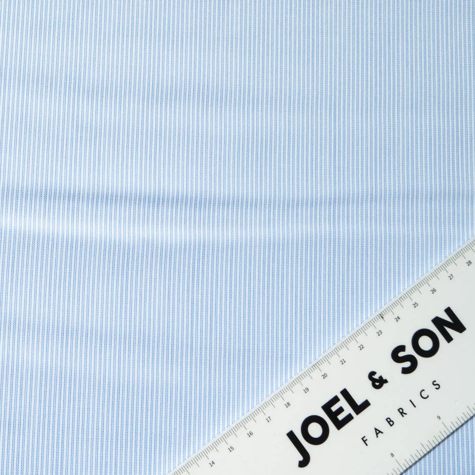 Blue Double Striped Superfine Shirting Cotton