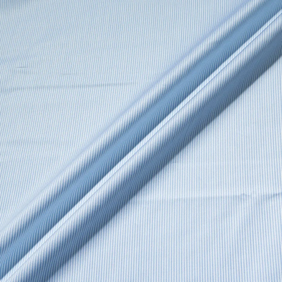 Blue Double Striped Superfine Shirting Cotton