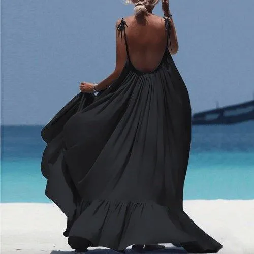 Bohemian Long Open Back Sling Beach Maxi Dress