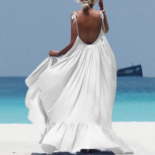 Bohemian Long Open Back Sling Beach Maxi Dress