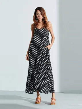 Bohemian Women Sexy Strap Polka Dot Backless V Neck Beach Dress