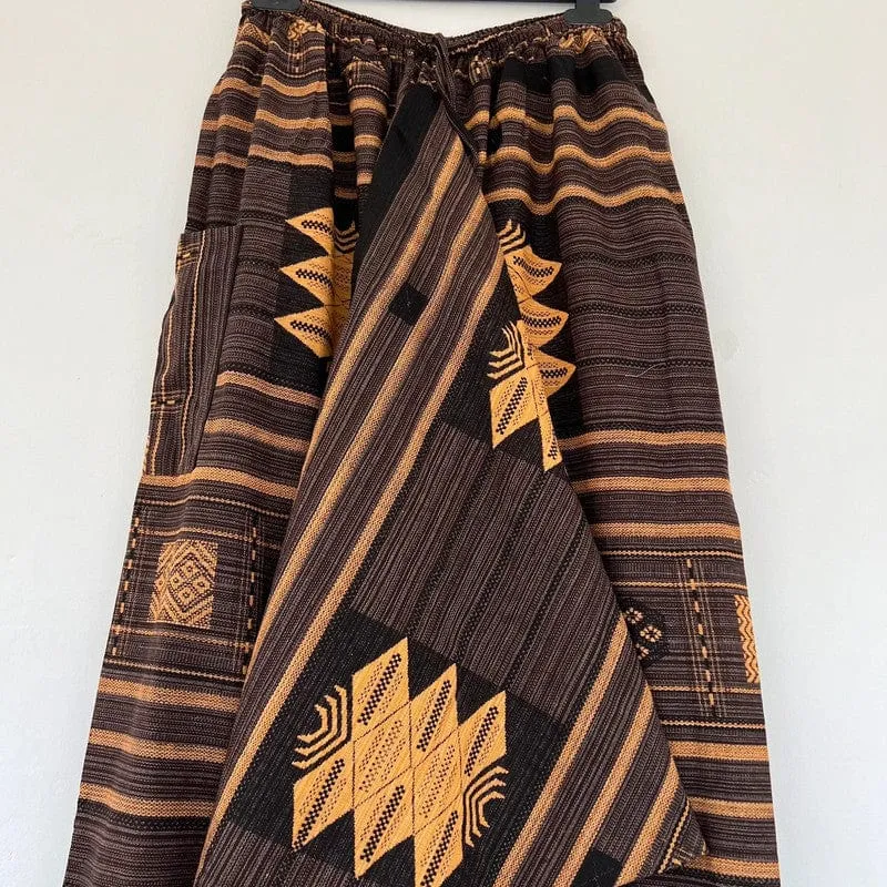 Brown Handmade Thailand Harem Pants Genie Gypsy Aladdin Hippie Cotton Trousers