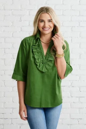 Caryn Lawn Maya Corduroy Top Moss