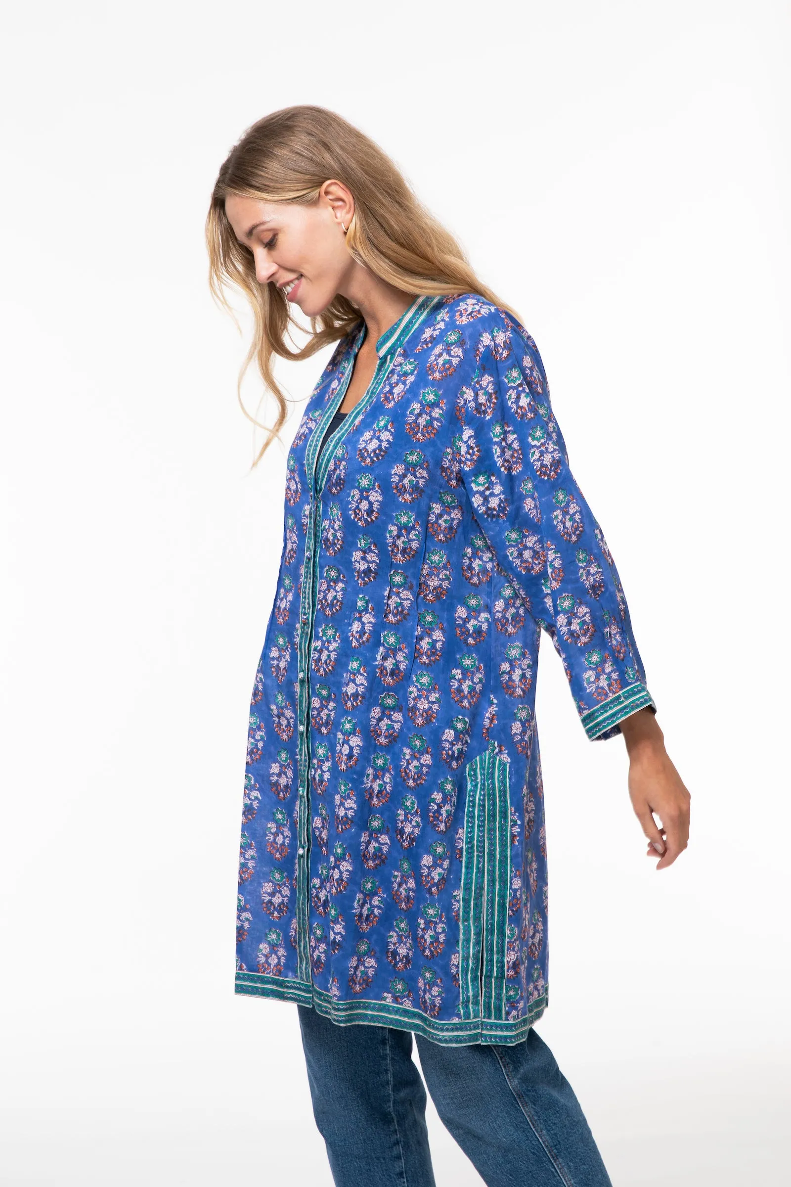 Classic Kurta Hand Block Printed Pure Cotton - All Sizes 10 - 16