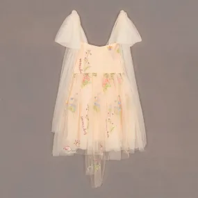 Enchanted Angel Dress - Embroidered Champagne Tulle