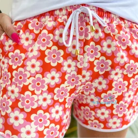 Far Out Floral Everyday Shorts Orange