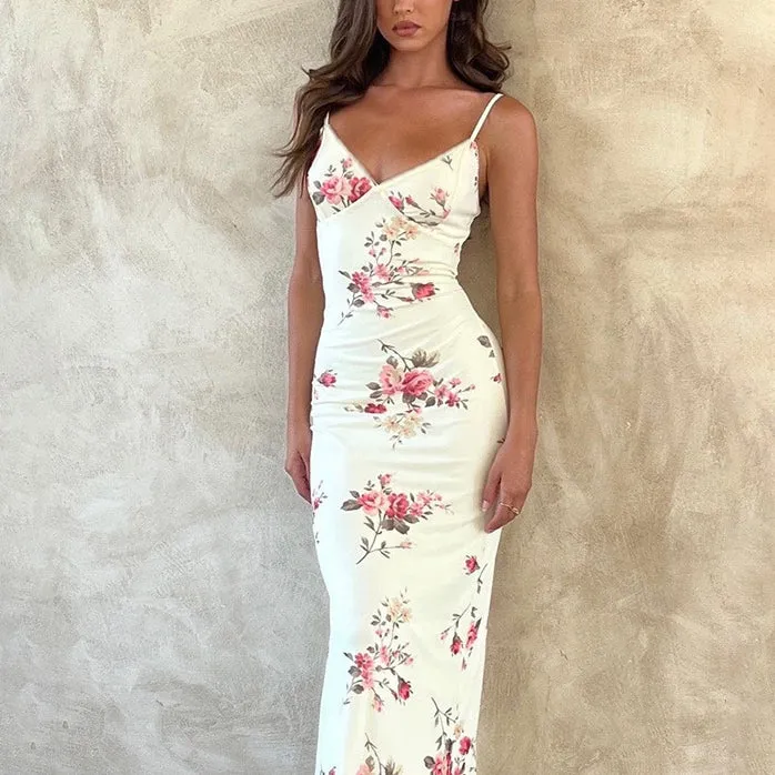 Fishtail Slim-Fit Print Strapless Off-The-Shoulder Dress Wholesale Dresses