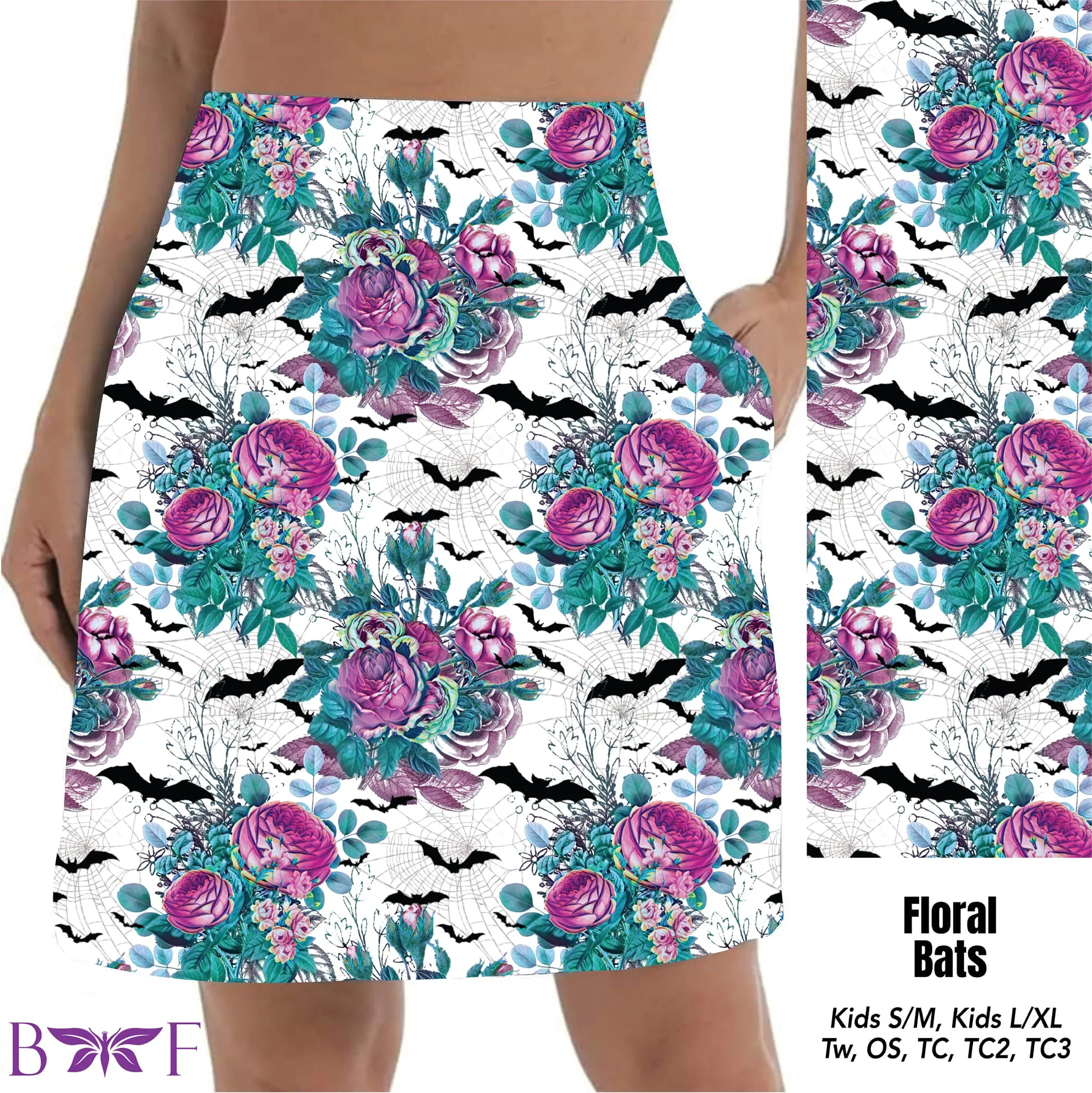 Floral Bats Skort