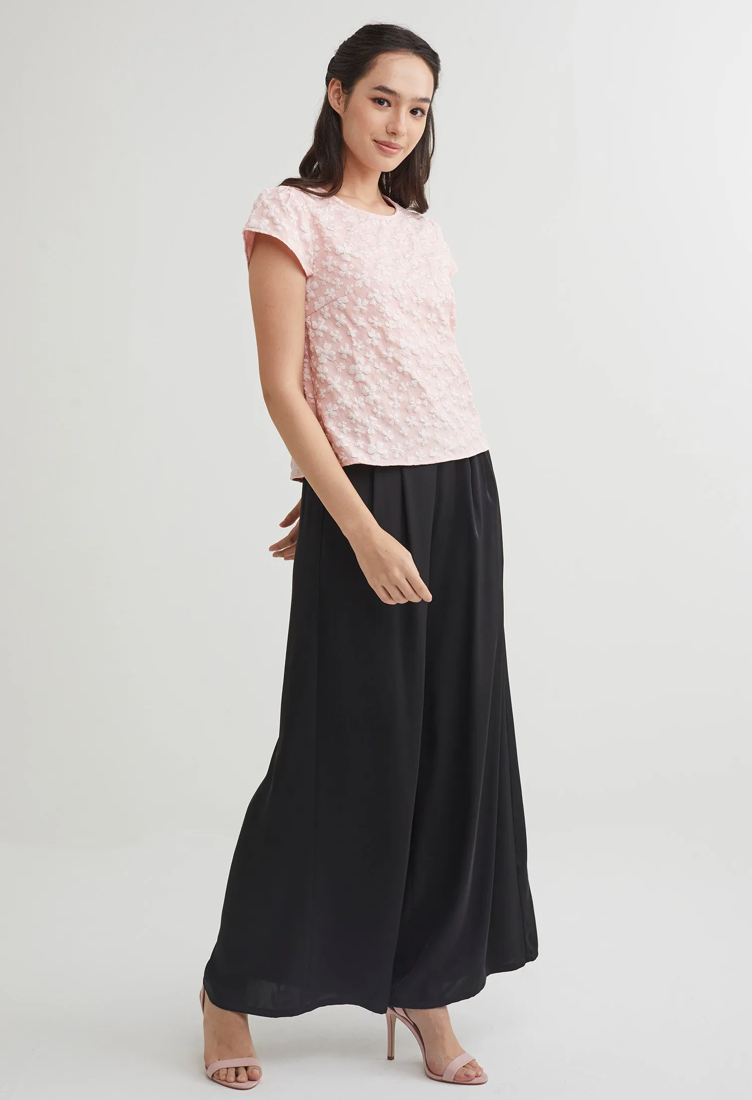 Floral Embossed Jacquared Top