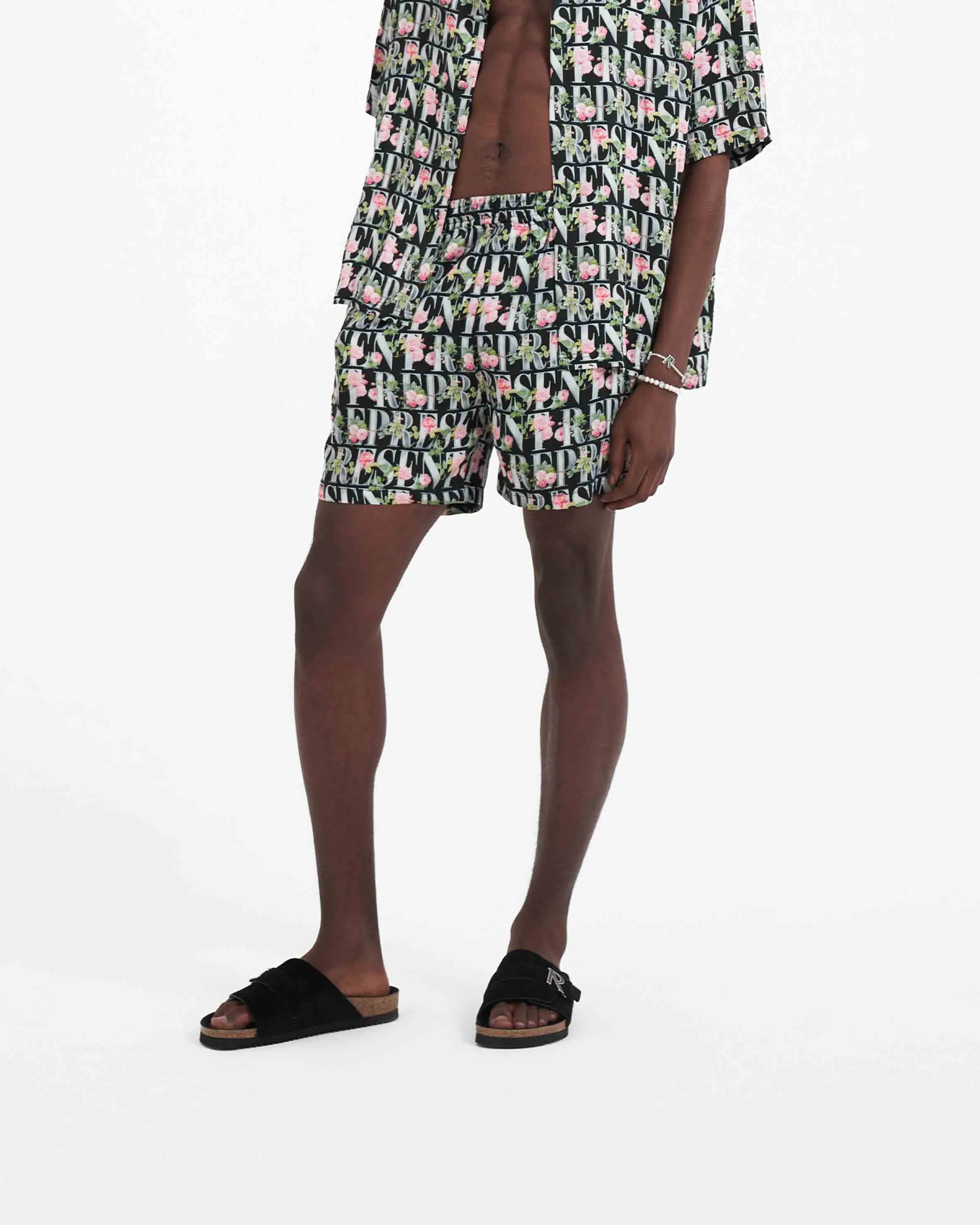 Floral Represent Shorts - Black