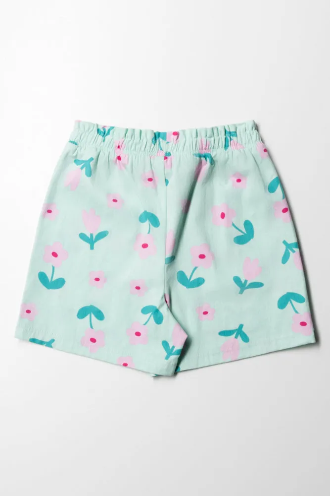 Floral Shorts Mint