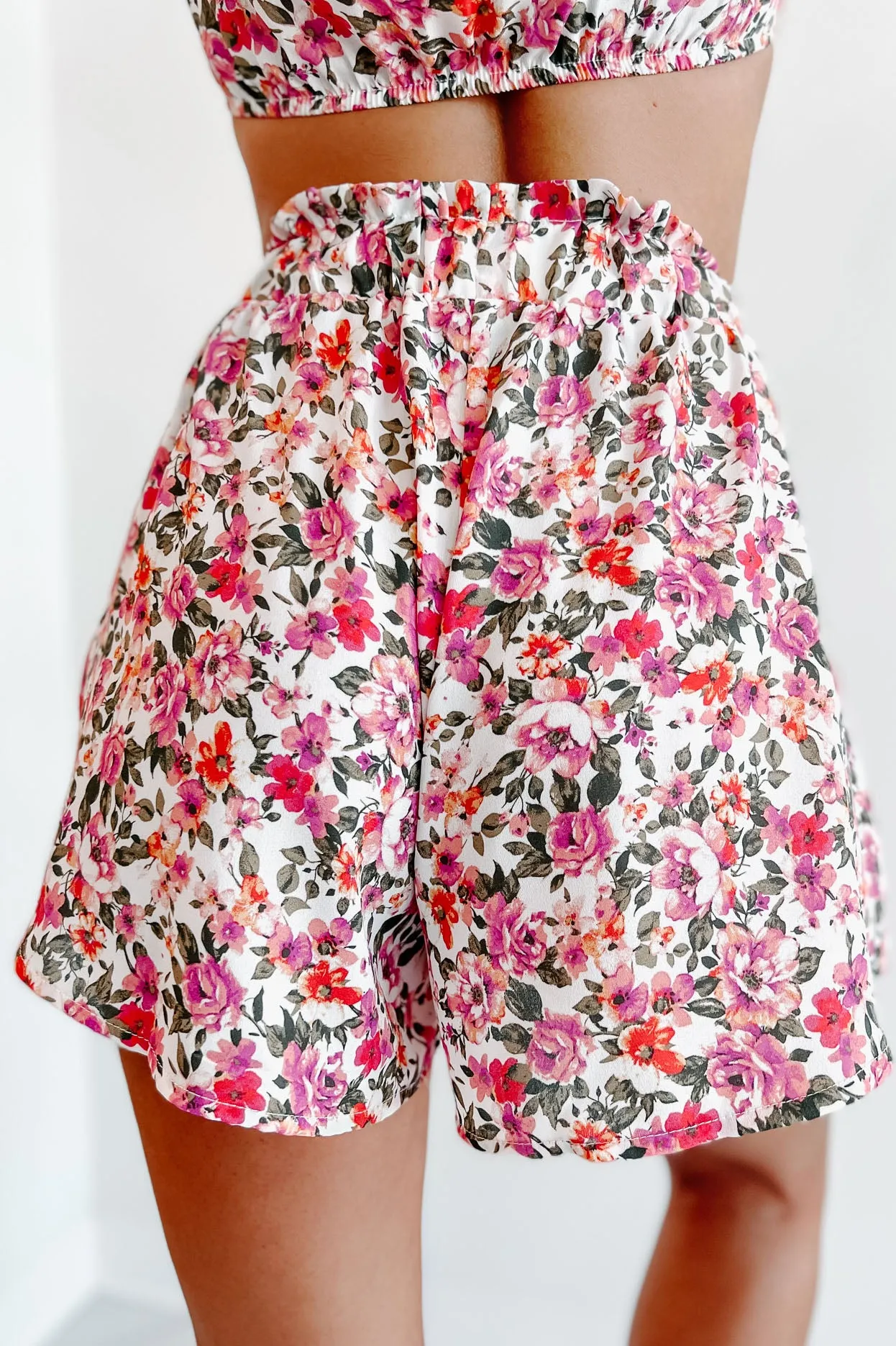 Garden Wishes Floral Crop Top & Shorts Set (Pink Combo)