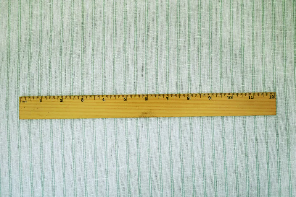 Green-White Spence Bryson Stripe Irish Linen Slub Woven Fabric