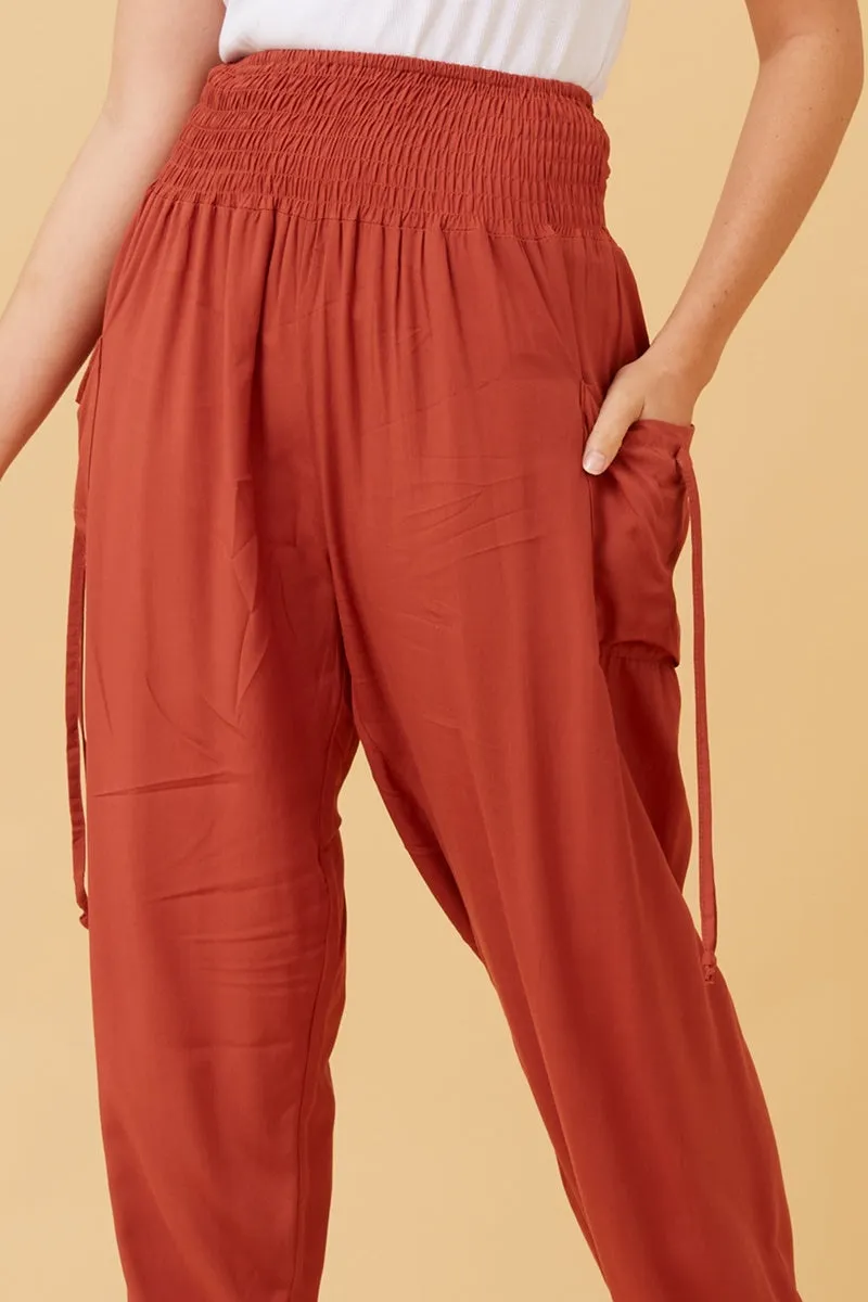 Harem Pants - Burnt Orange