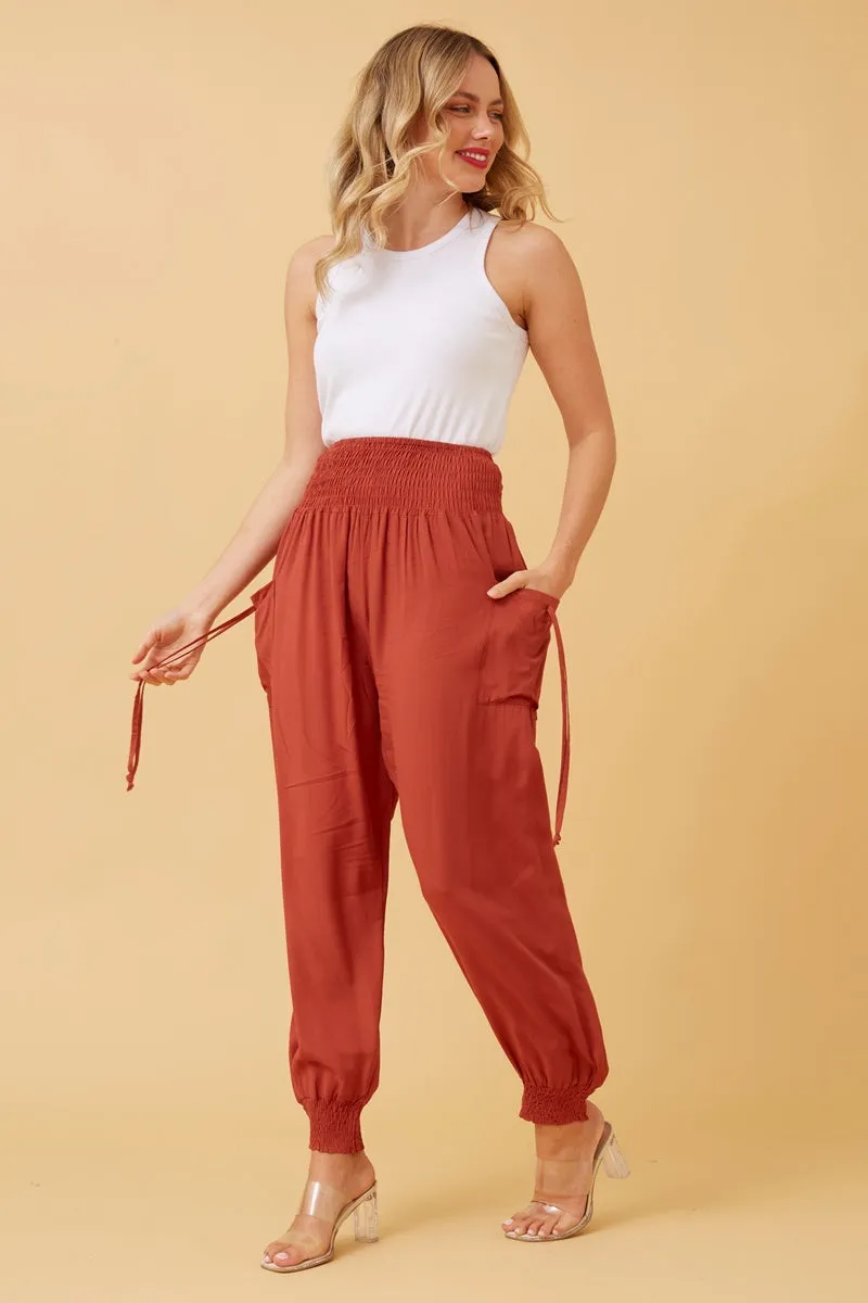 Harem Pants - Burnt Orange