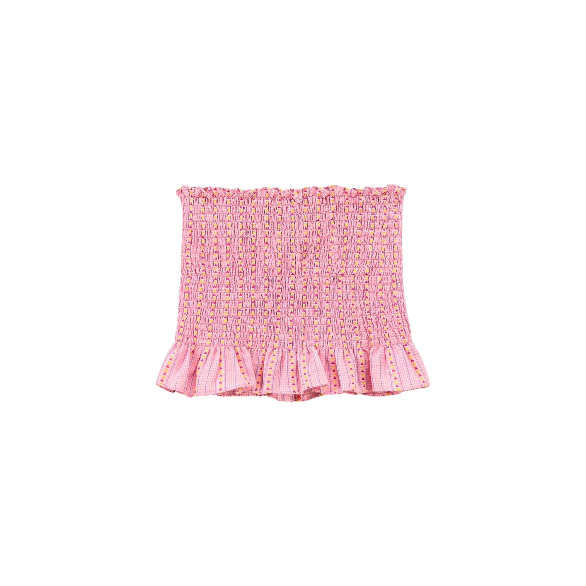 Heart Ruffle Button Tube Top