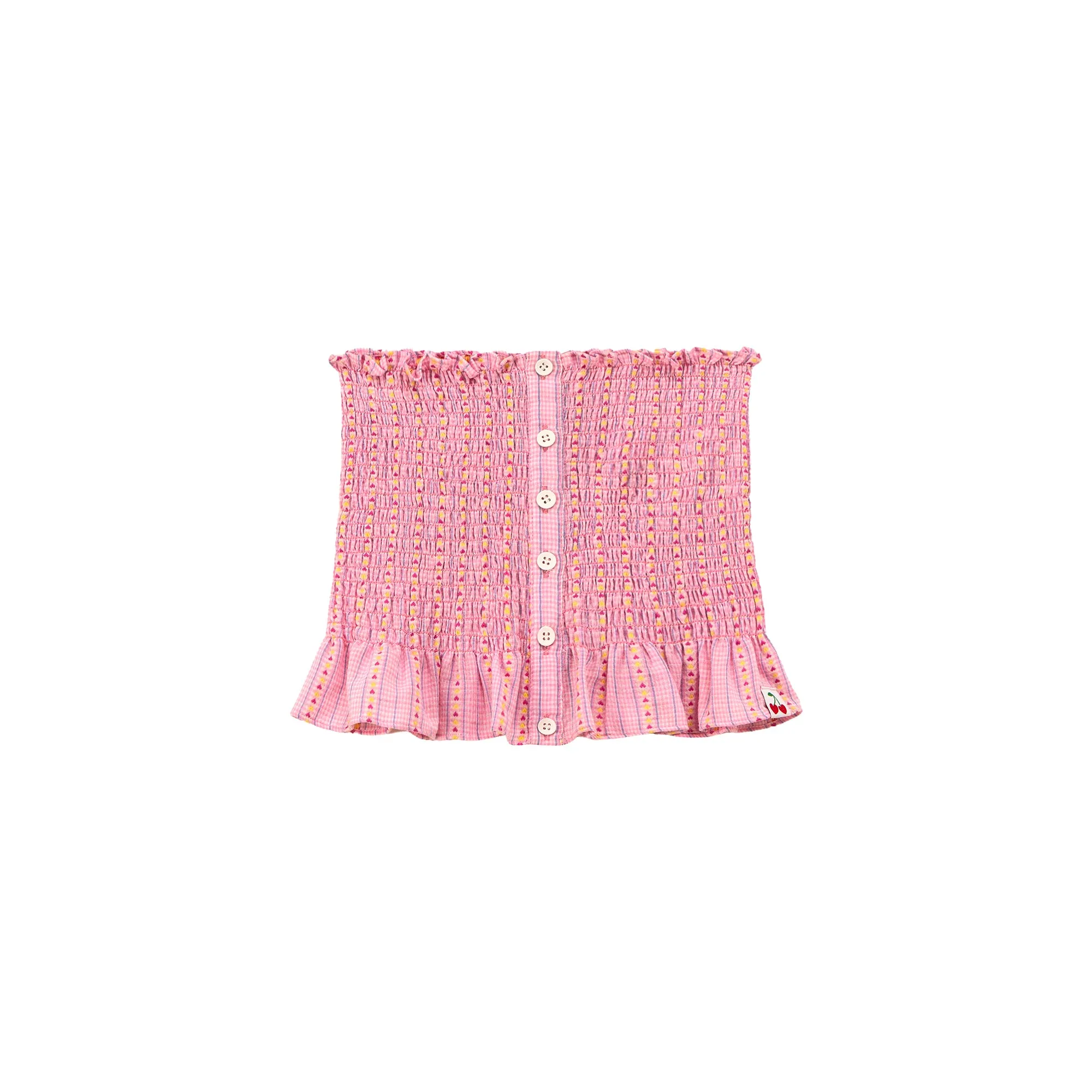 Heart Ruffle Button Tube Top