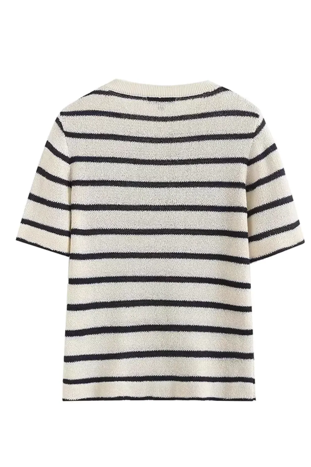 'Helen' Striped Round-Neck T-Shirt Top (2 Colors)