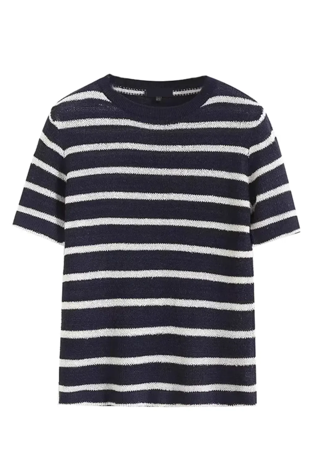 'Helen' Striped Round-Neck T-Shirt Top (2 Colors)