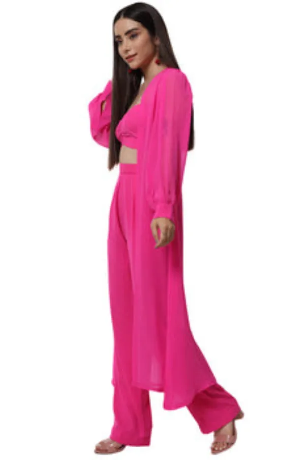 Hot Pink Classic Co-ord Set for Women