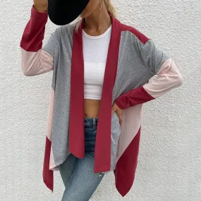 Irregular Color Blocking Women Wholesale Cardigans