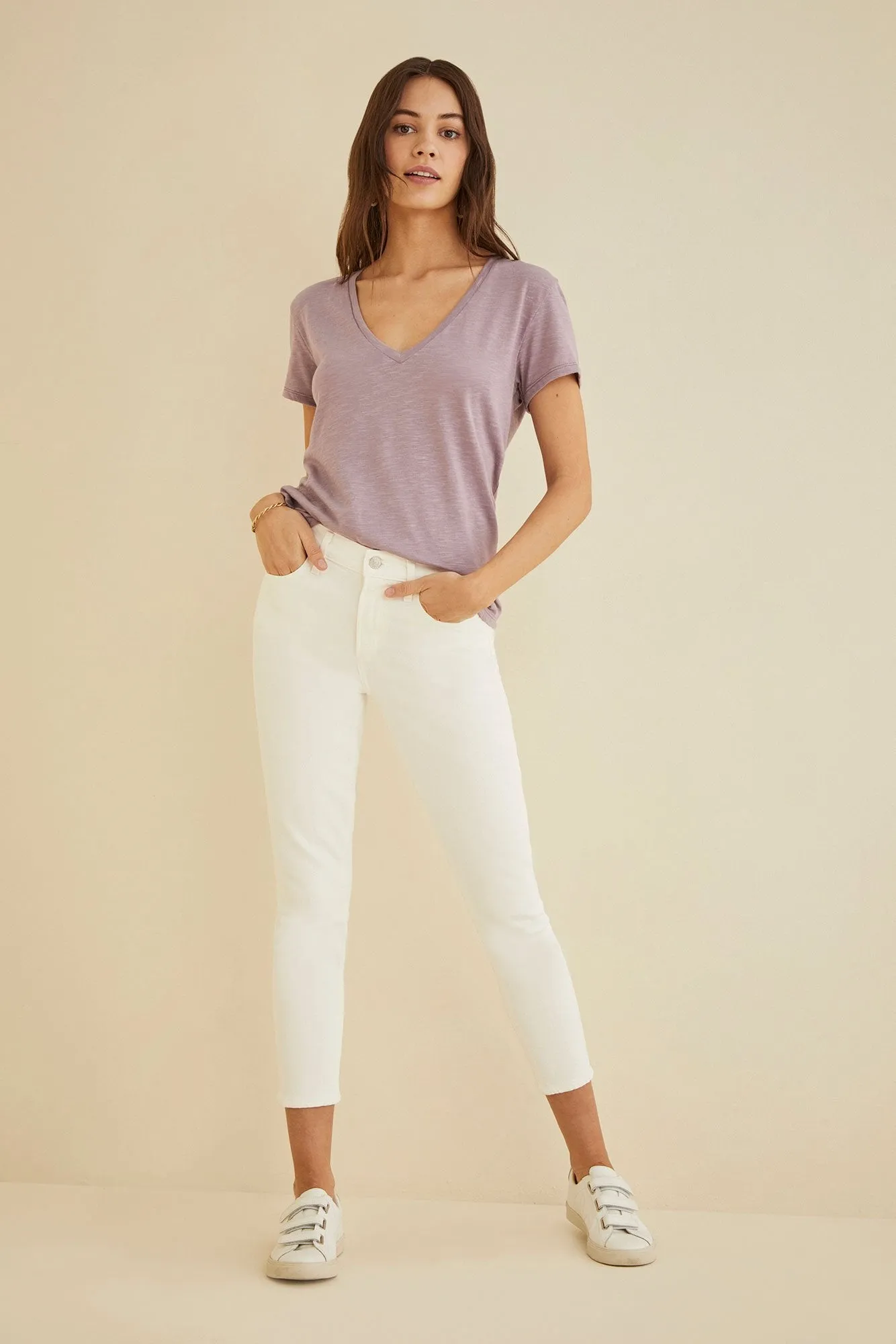 Joline V-Neck Slub Tee