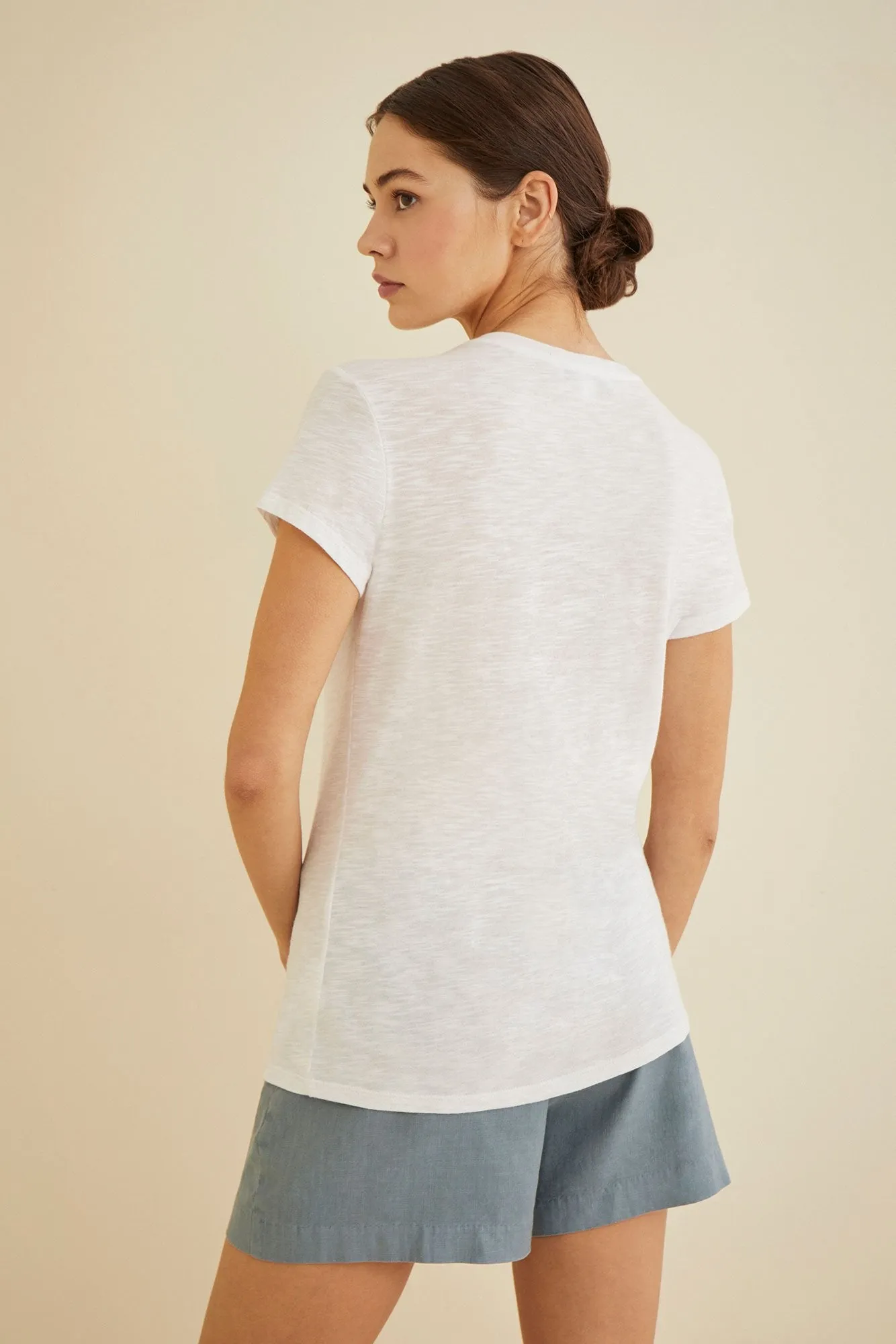 Joline V-Neck Slub Tee