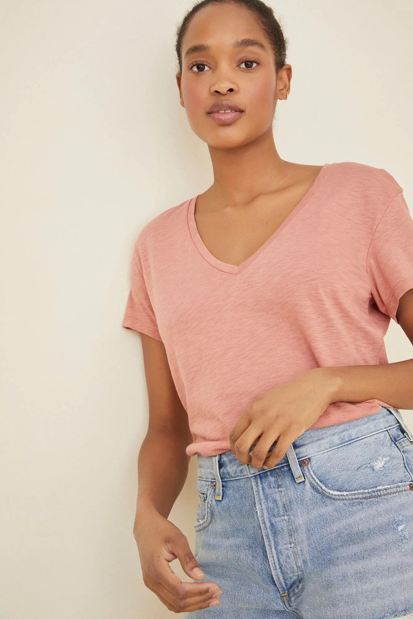 Joline V-Neck Slub Tee