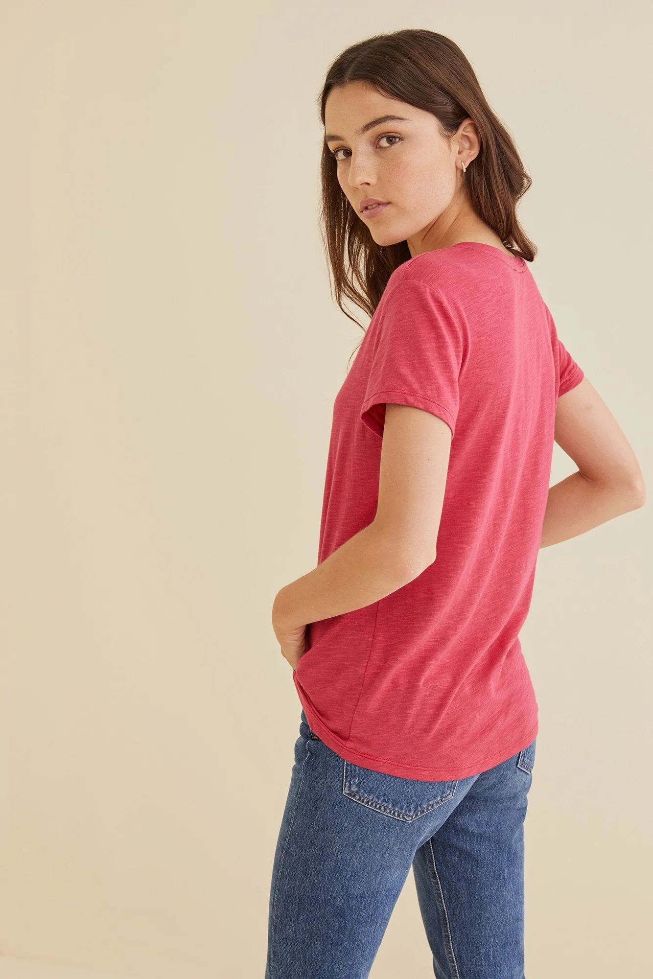 Joline V-Neck Slub Tee