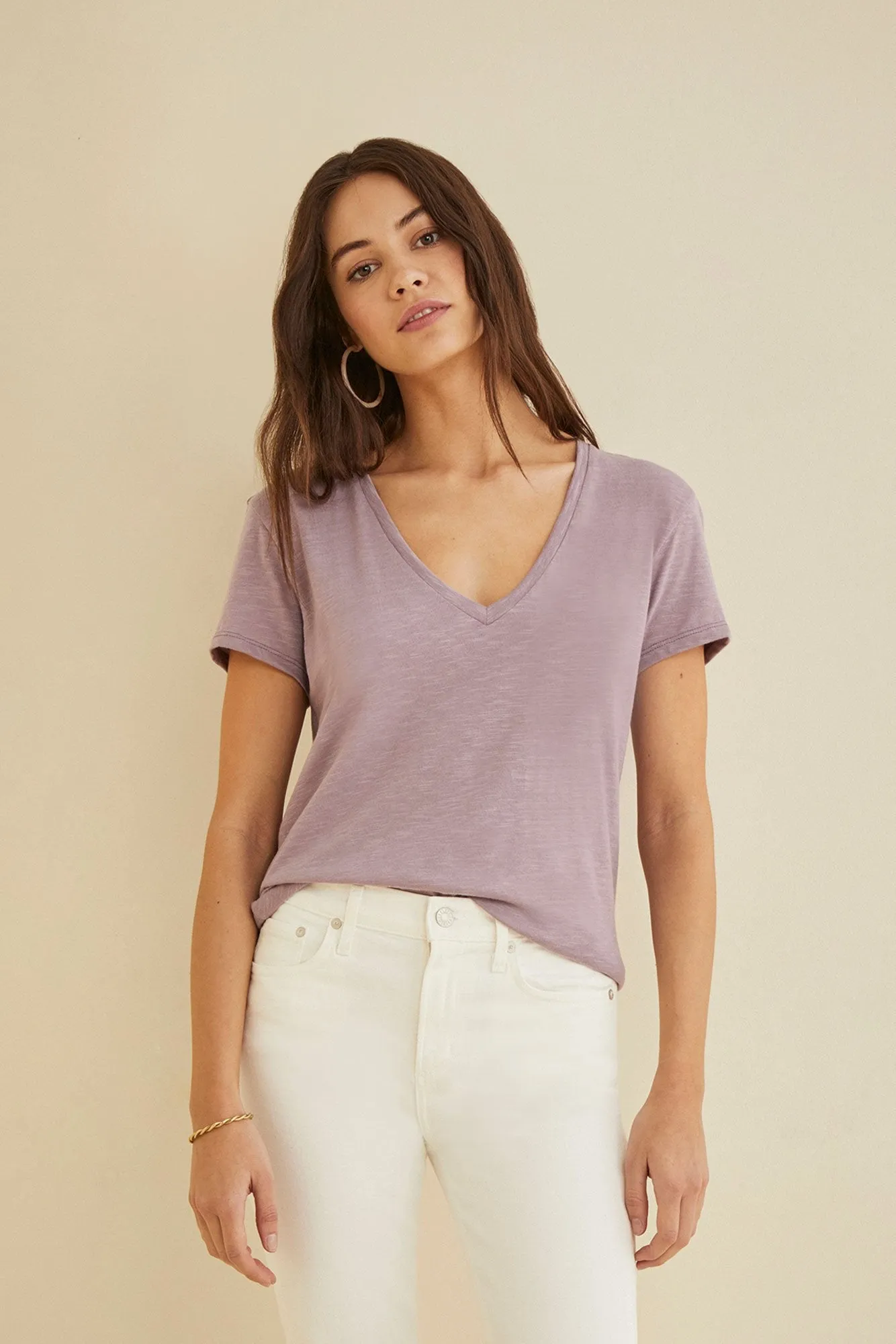 Joline V-Neck Slub Tee