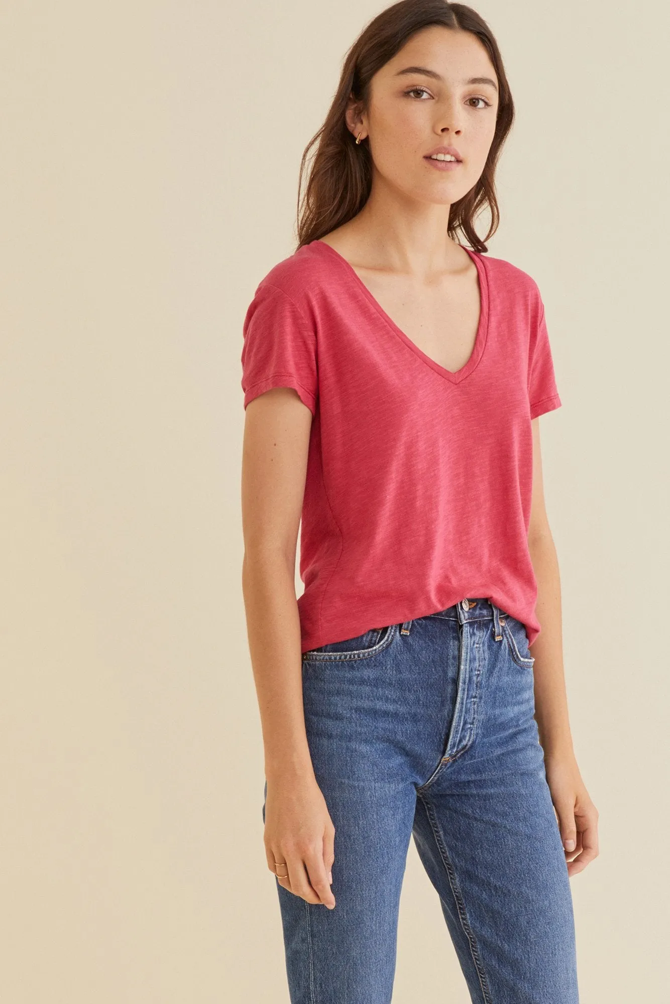 Joline V-Neck Slub Tee