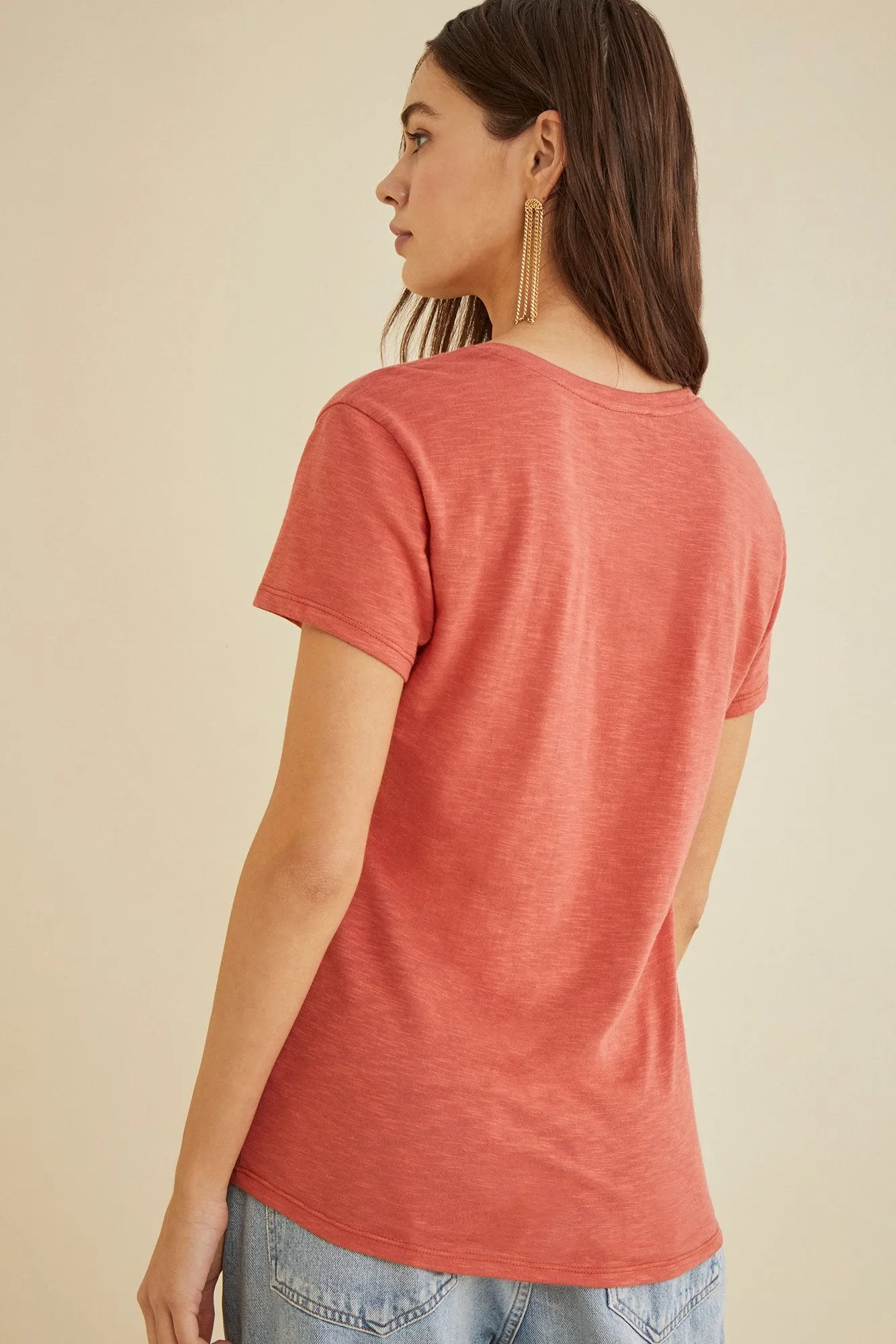 Joline V-Neck Slub Tee