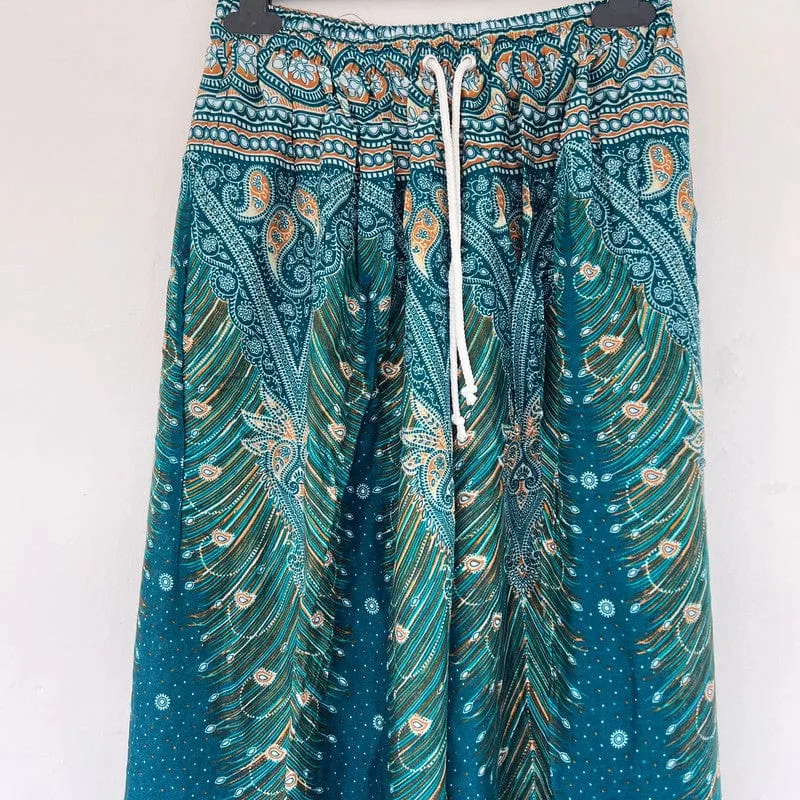 Ladies Green Harem Pants Gypsy Hippy Aladdin Genie Female Womens Hippie Trousers