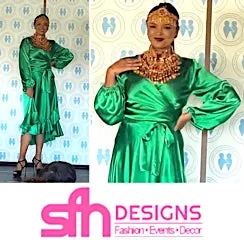 Lara Wrap Frill with Long sleeves in Gorgeous Green - Custom Design by SFH