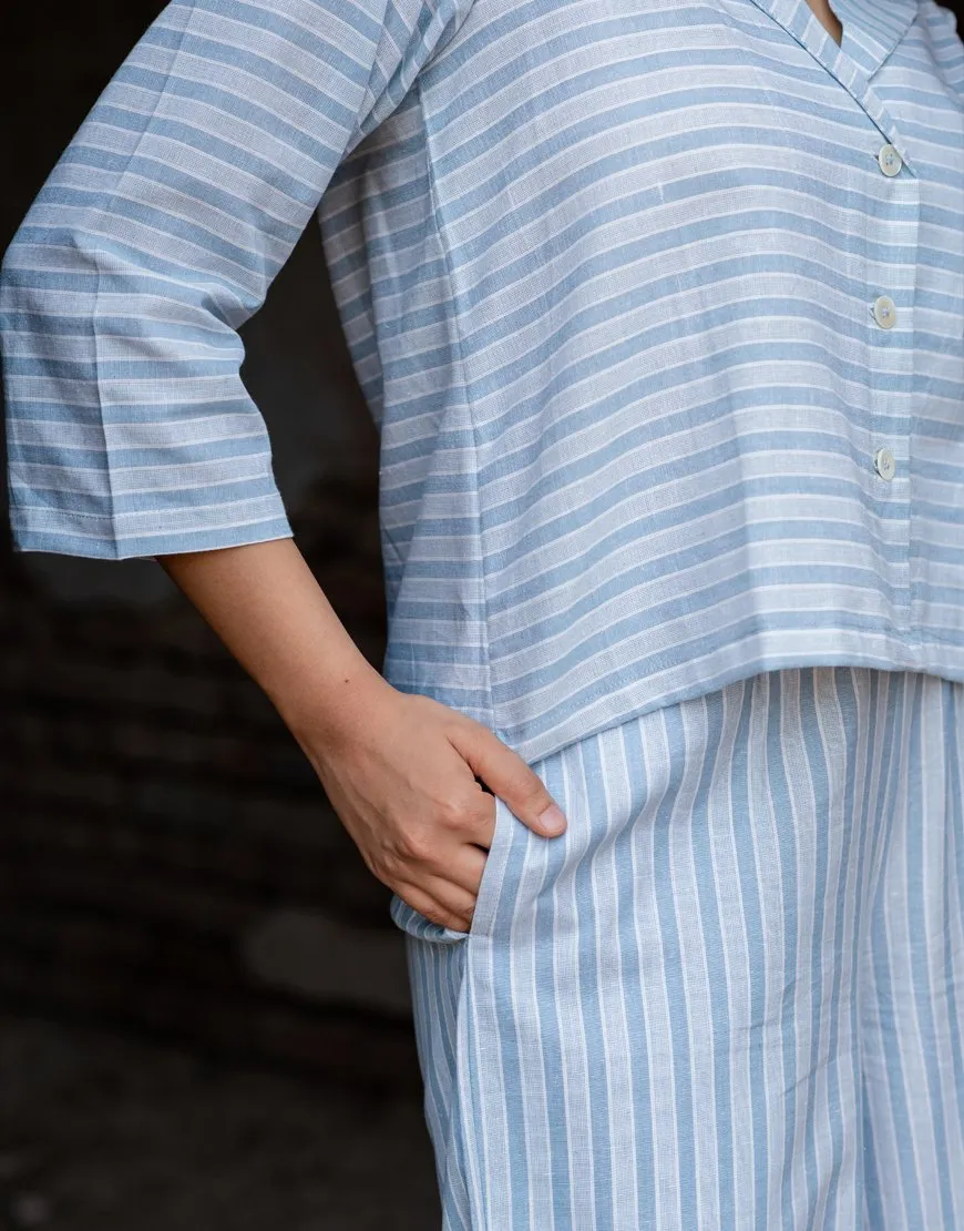 Light Blue Striped Co-ord Set