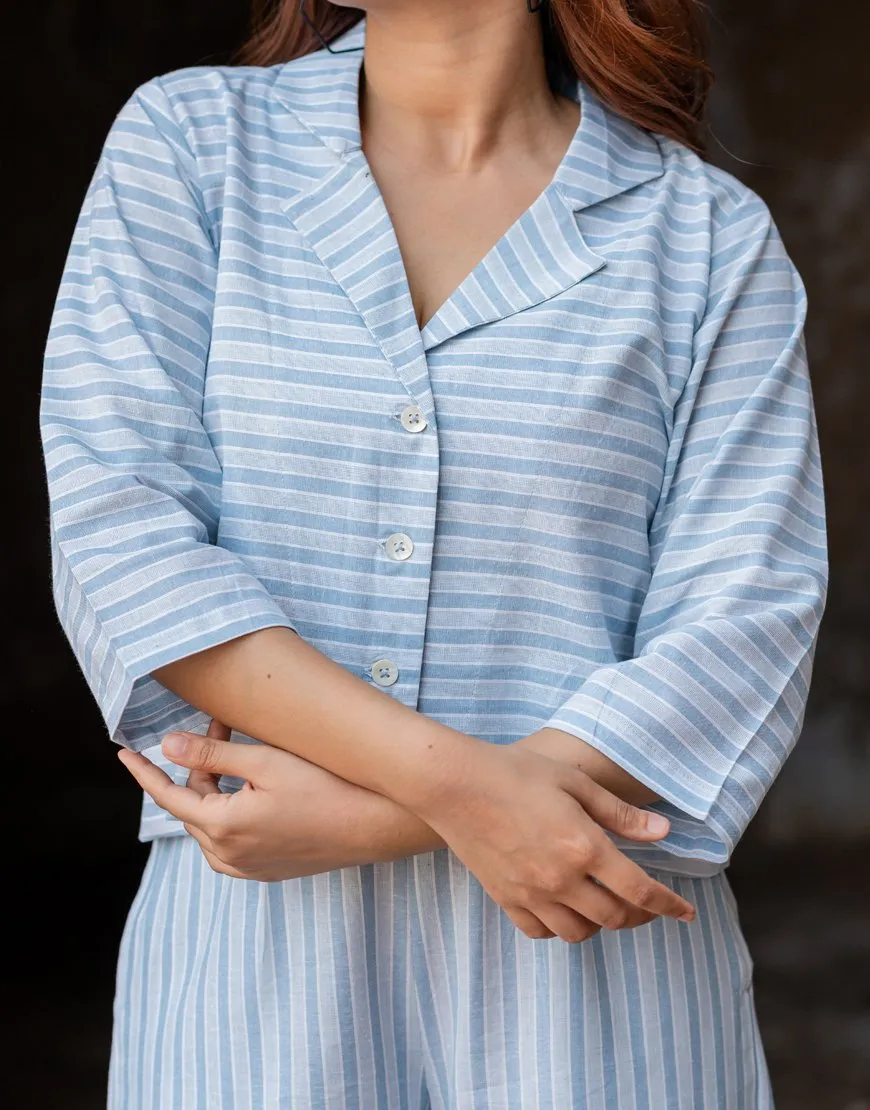 Light Blue Striped Co-ord Set