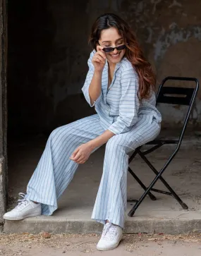 Light Blue Striped Co-ord Set