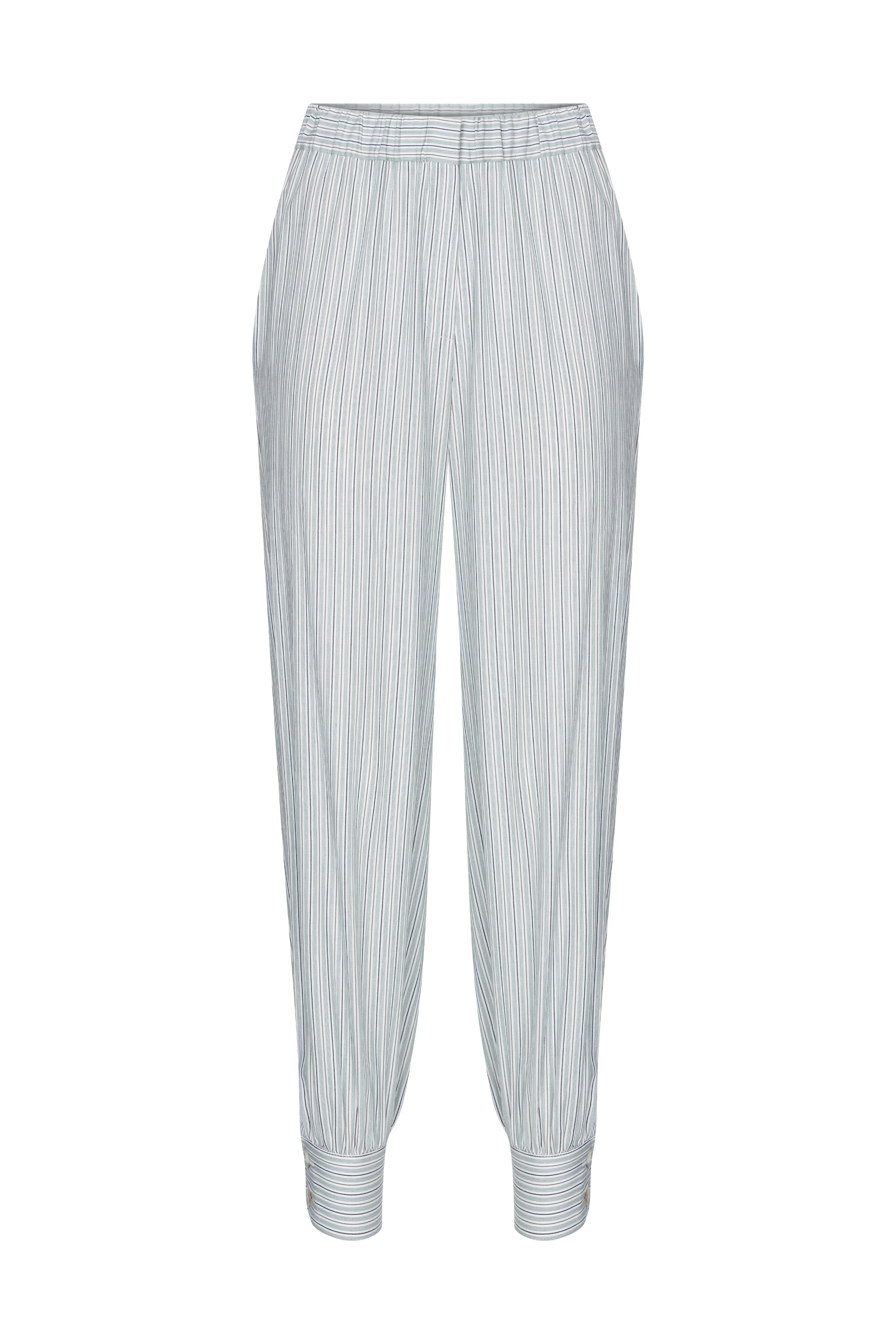 Maith Buttoned Cuffs Cotton Trousers