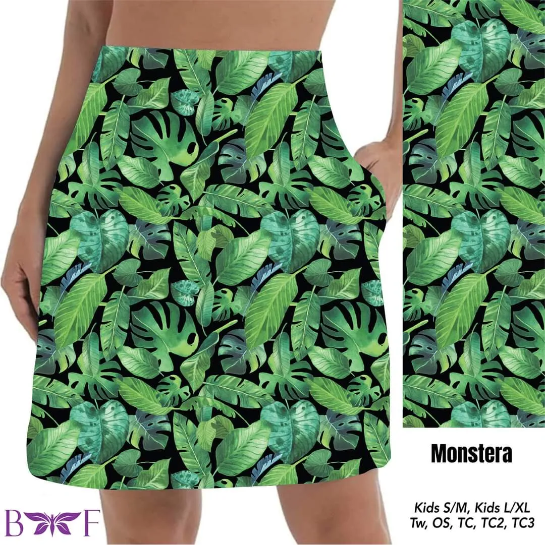 Monstera skort with pockets