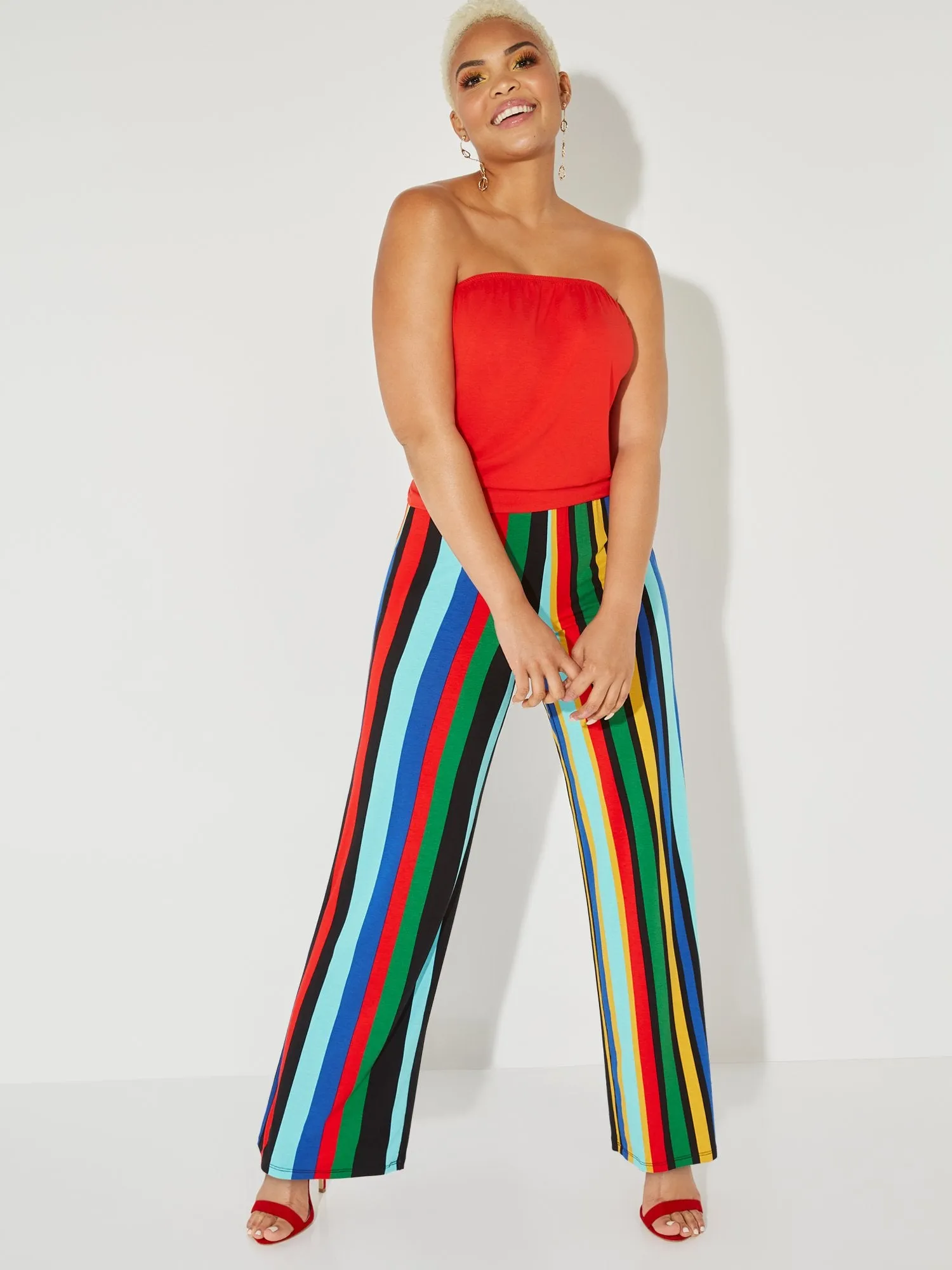 Multistripe Soft Palazzo Pant - NY&C Style System