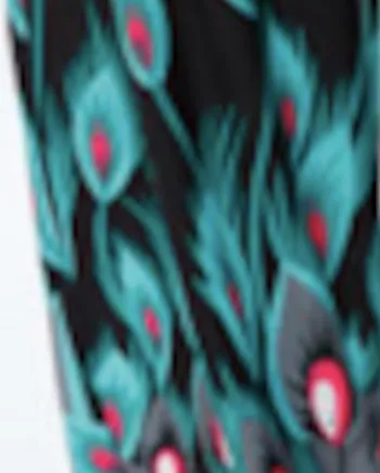 Peacock Print Palazzo Pants | Teal Peacock