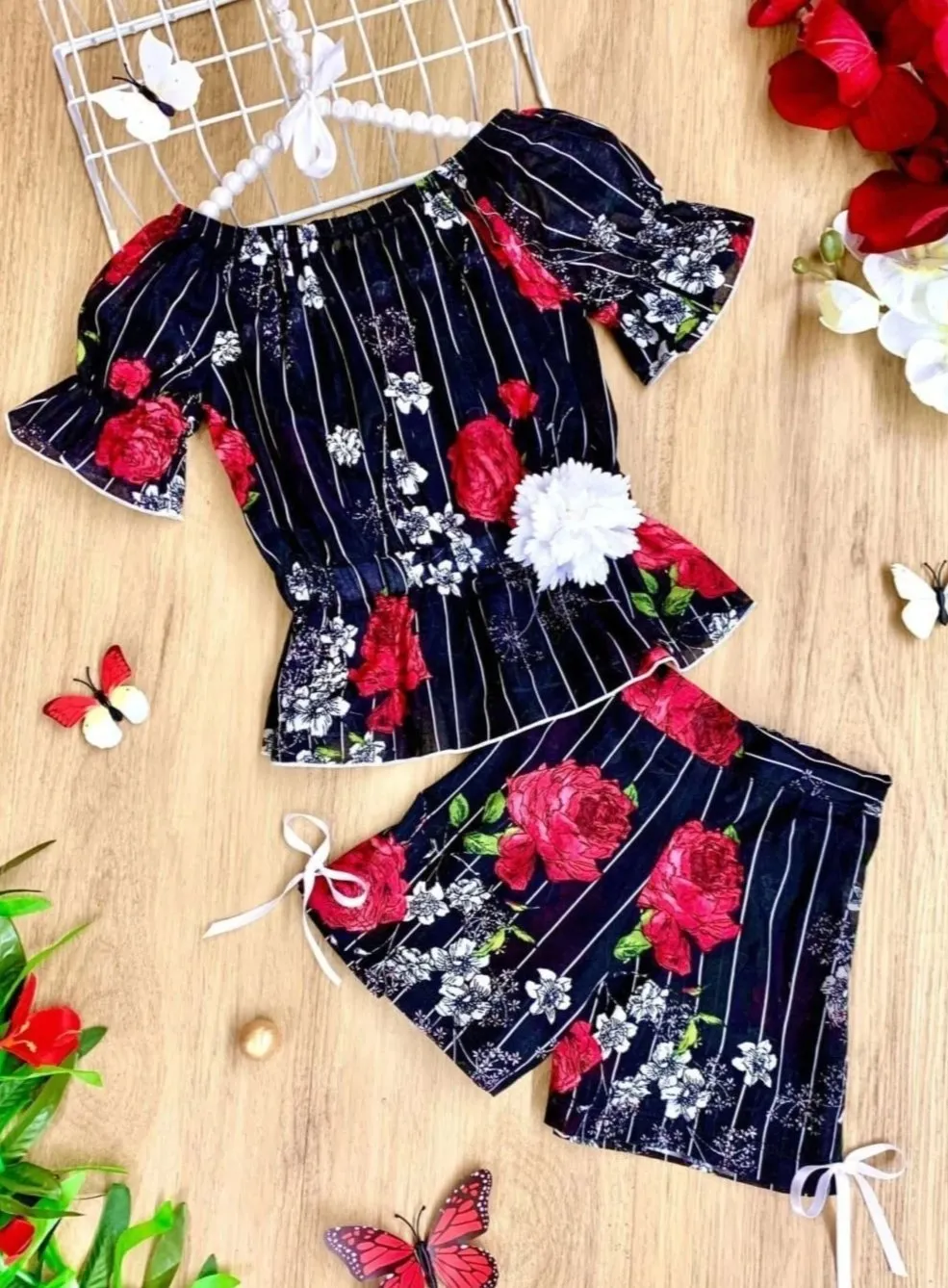 Pinstripe Princess Shorts Set