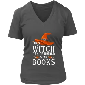 "Bribed With Books" V-neck Tshirt