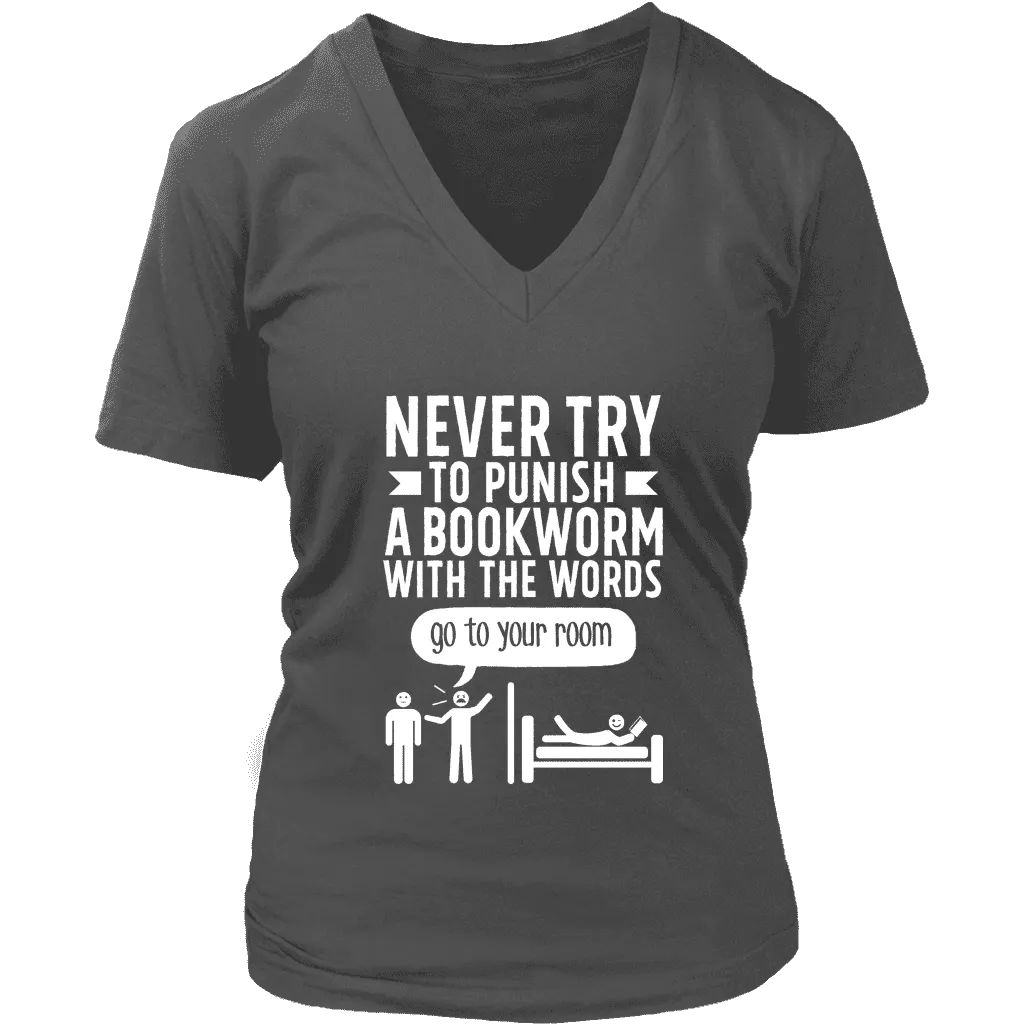 "Punish A Bookworm" V-neck Tshirt